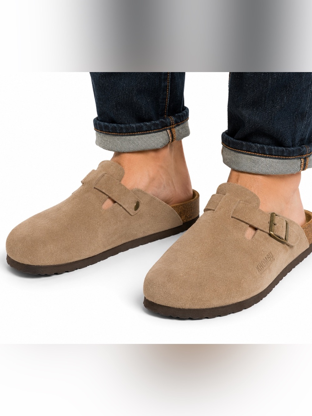 NIB Khombu Men's Suede Slip-On Clog - Tan